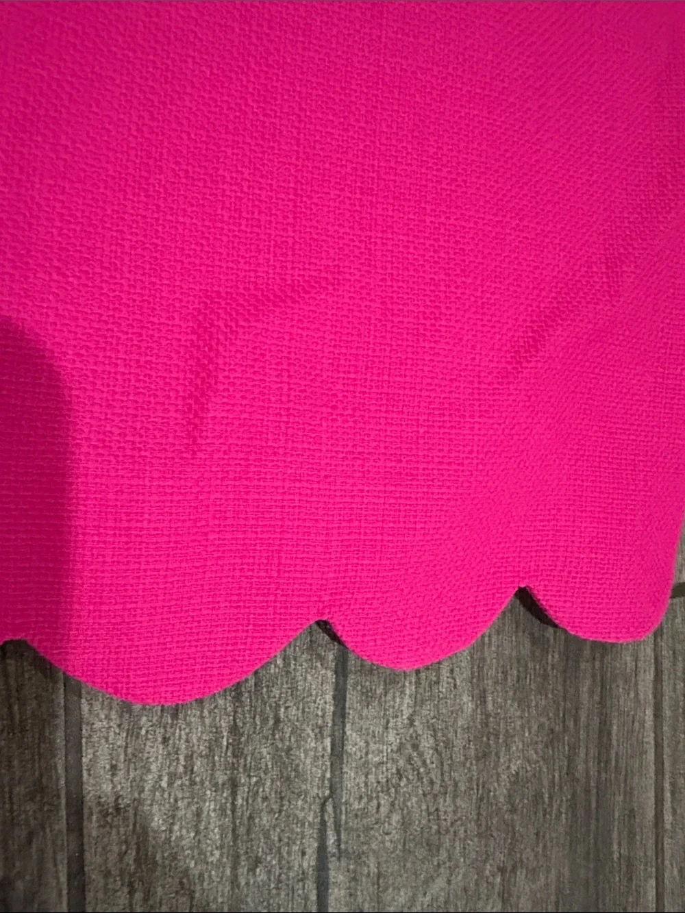 NWT J.Crew Hot Pink Scallop-Hem Basketweave Mini Sheath Dress